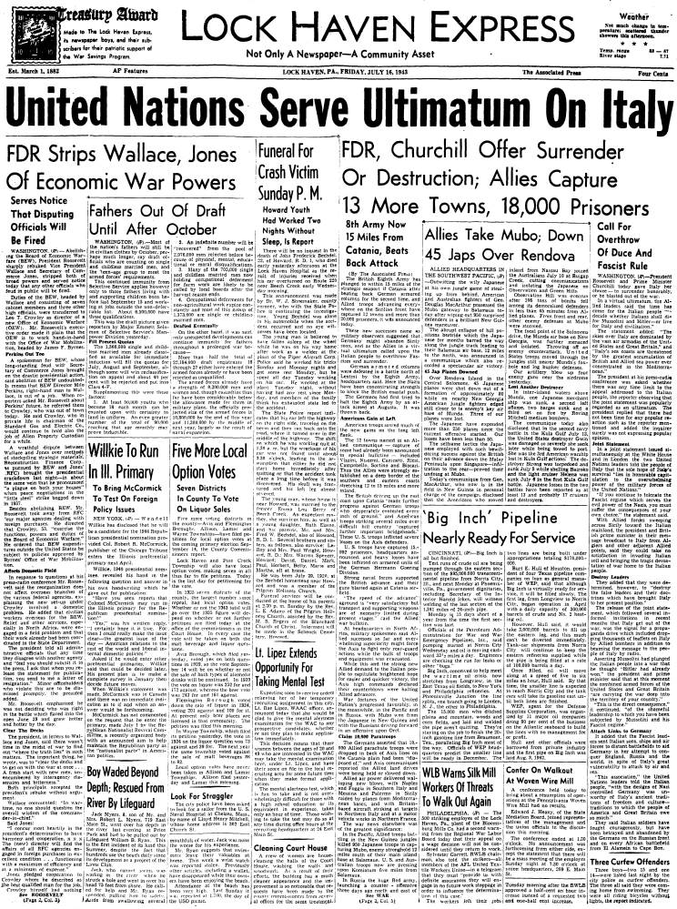 MaritimeQuest USS Gwin DD433 Front Pages